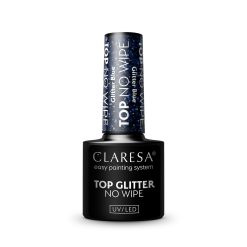 CLARESA - Top No Wipe Glitter Blue 5ml
