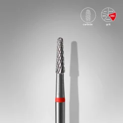 STALEKS Punta Carbide Cono, Rosso, Diametro 2.3 Mm
