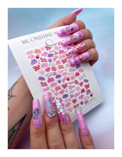 Sliders Pink Text Moonshine Nails